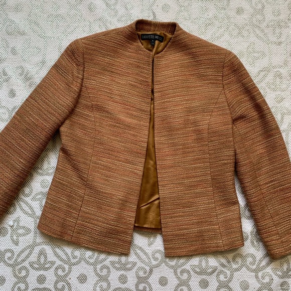 Lafayette 148 New York Jackets & Blazers - Lafayette 148 Pink Tweed Wool Open Front Blazer